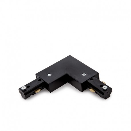 Conector 90º Carril Bifásico Negro