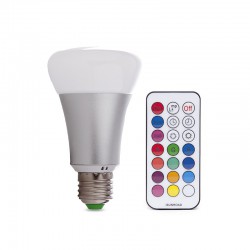Bombilla LED RGB + W E27 10W Mando a Distancia
